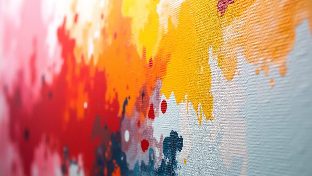 참가자가 만든 생동감 있는 색상의 추상화