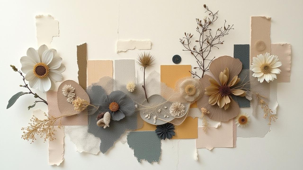 다양한 재료를 활용한 콜라주 작품